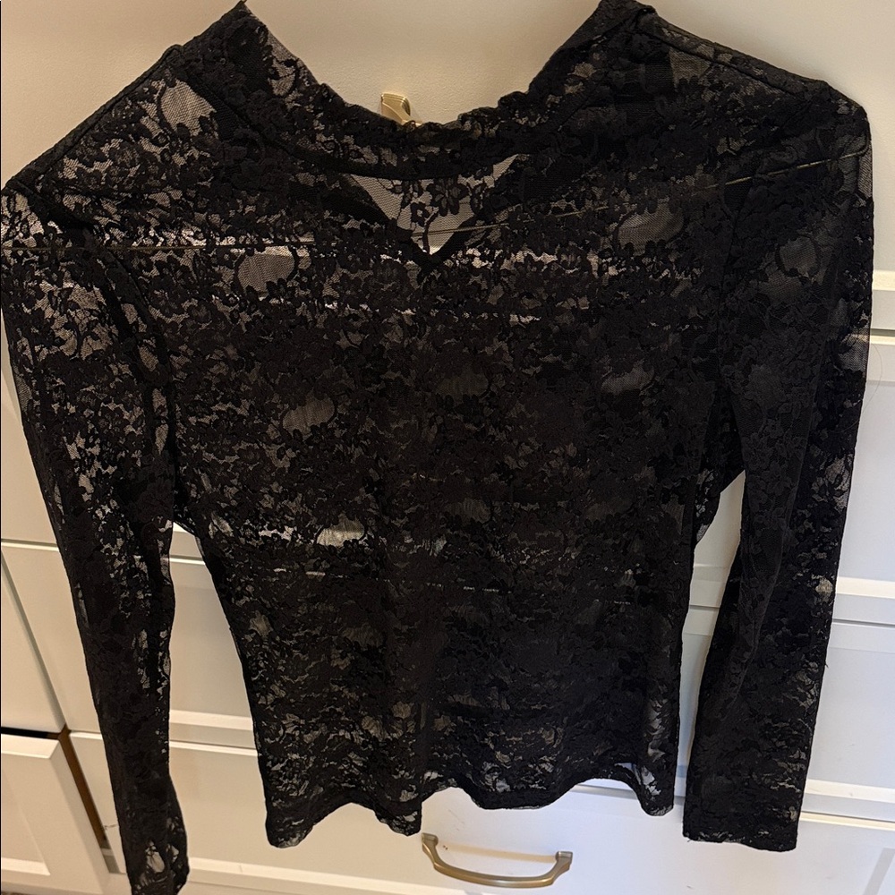 Endless Rose Elegant Black Lace Top